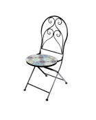 Lots de 2 chaises Bistro Porto en mosaique et métal noirs - 39x50x93cm