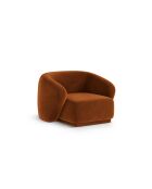 Fauteuil en velours Louis 1 place terracotta - 93x90x74 cm