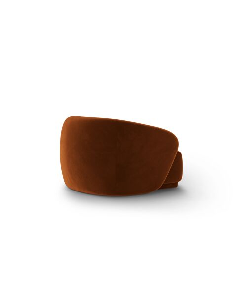 Fauteuil en velours Louis 1 place terracotta - 93x90x74 cm