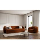 Fauteuil en velours Louis 1 place terracotta - 93x90x74 cm