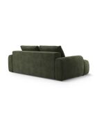 Canapé velours convertible avec coffre de rangement Simona 4 places vert - 250x100x84 cm