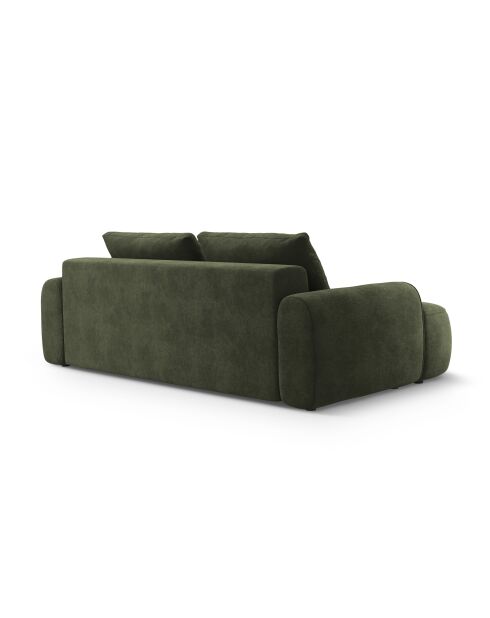 Canapé velours convertible avec coffre de rangement Simona 4 places vert - 250x100x84 cm