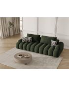 Canapé velours convertible avec coffre de rangement Simona 4 places vert - 250x100x84 cm