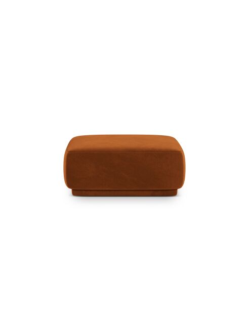 Pouf velours Louis 1 place terracotta - 90x90x42 cm