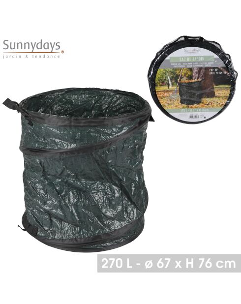 Sac de jardin pop up Mon jardin noir - 270L