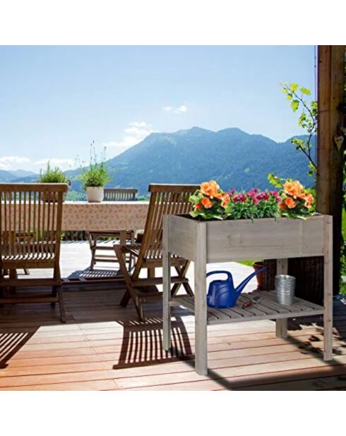 Moestuin op houten poten Mijn grijze tuin - 81x40x78 cm