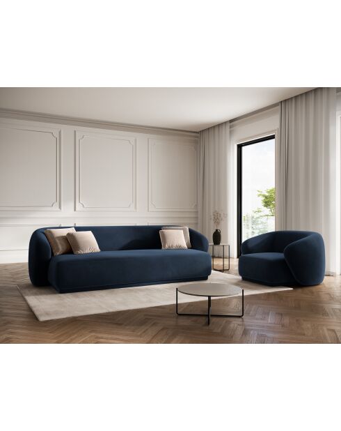 Louis 1-zits fluwelen fauteuil koningsblauw - 93x90x74 cm