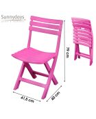 Set van 2 opvouwbare tuinstoelen Birki fuchsia - 41,5x40x79cm
