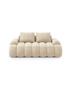 Canapé velours Simona 2 places beige clair - 175x100x84 cm