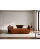 Canapé velours Louis 2 places terracotta - 180x93x74 cm