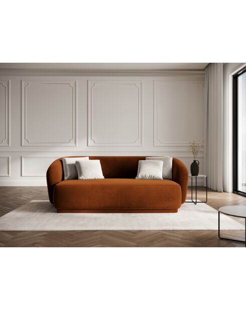 Louis 2-Sitzer-Samtsofa Terrakotta - 180x93x74 cm