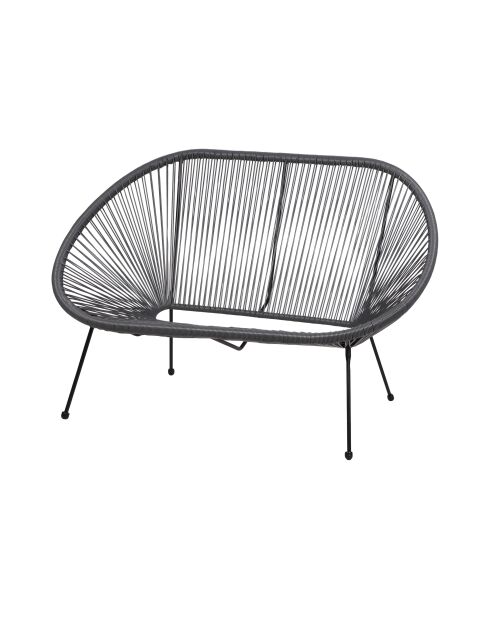 Le Cabana 2-Sitzer-Sofa aus Kunstharz, anthrazitgrau, 137 x 92 x 85 cm