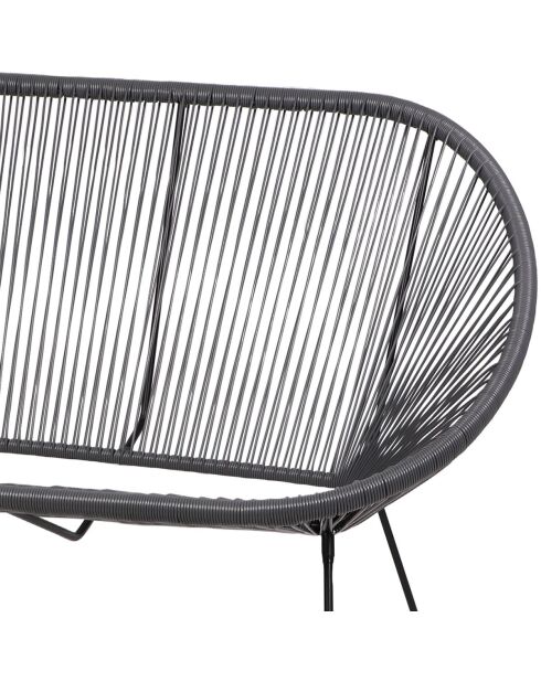 Le Cabana 2-Sitzer-Sofa aus Kunstharz, anthrazitgrau, 137 x 92 x 85 cm