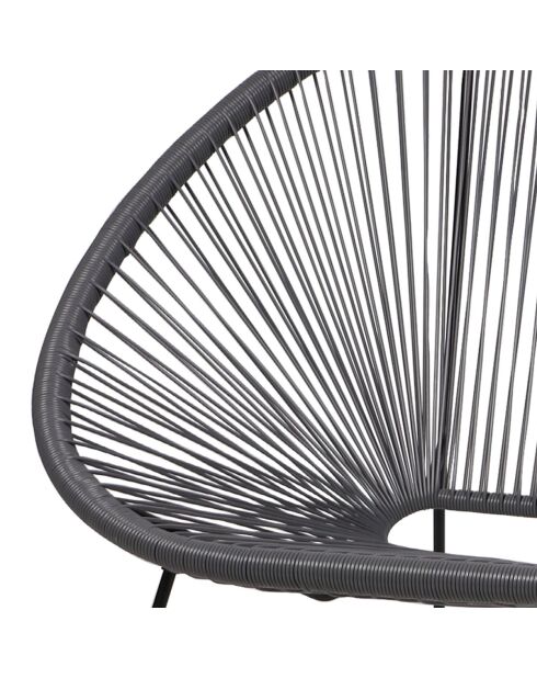 Le Cabana 2-Sitzer-Sofa aus Kunstharz, anthrazitgrau, 137 x 92 x 85 cm