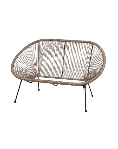 Le cabana taupe 2-zitsbank in hars - 137x92x85 cm