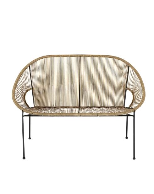 Le cabana taupe 2-zitsbank in hars - 137x92x85 cm