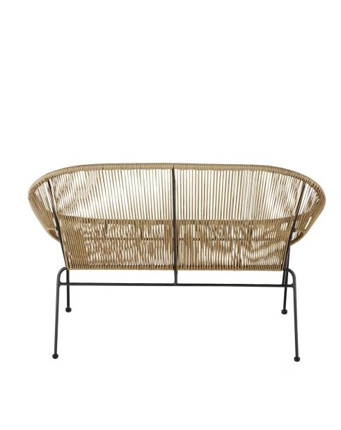 Le cabana taupe 2-zitsbank in hars - 137x92x85 cm