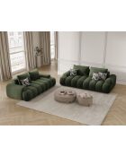 Divano Simona in velluto a 2 posti verde - 175x100x84 cm