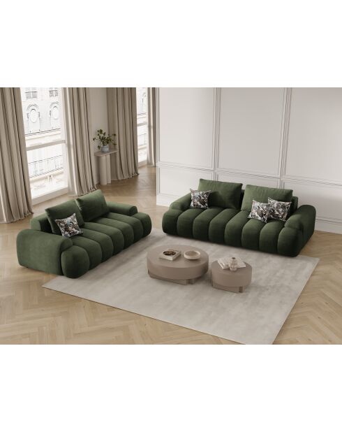 Canapé velours Simona 2 places vert - 175x100x84 cm