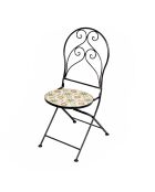 Set van 2 Bistro Faro stoelen in mozaïek en zwart metaal - 39x50x93cm