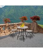 Set van 2 Bistro Faro stoelen in mozaïek en zwart metaal - 39x50x93cm