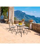 Set van 2 Bistro Faro stoelen in mozaïek en zwart metaal - 39x50x93cm