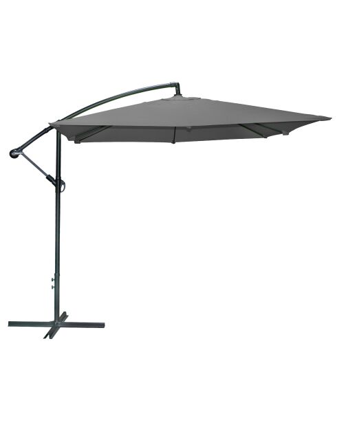 Antracietgrijze vierkante parasol met offset - 250x250 cm