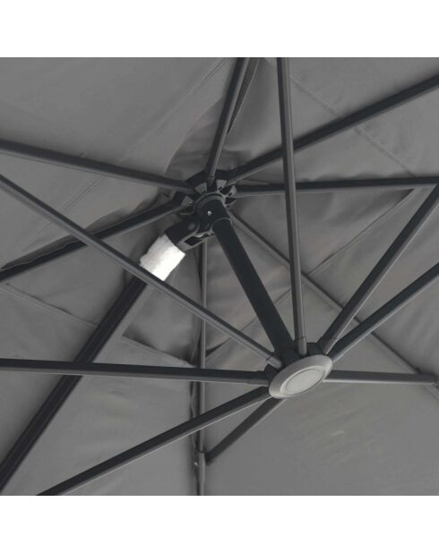 Antracietgrijze vierkante parasol met offset - 250x250 cm