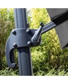 Antracietgrijze vierkante parasol met offset - 250x250 cm