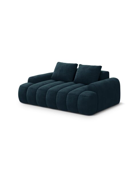 Canapé velours Simona 2 places pétrole profond - 175x100x84 cm