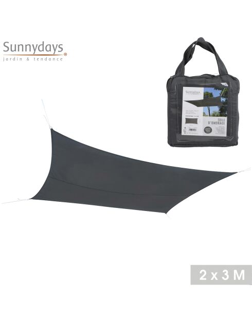 Vela ombreggiante in poliestere Costo 160gr/m2 antracite - 3x2 m