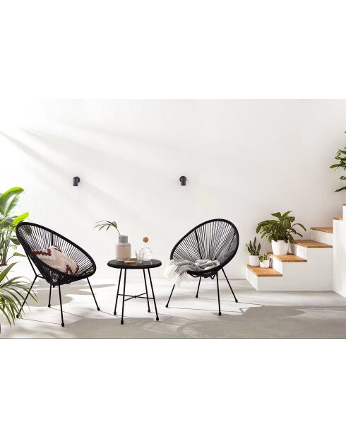 Fauteuil en résine Le cabana noir - D.72