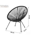 Fauteuil en résine Le cabana noir - D.72