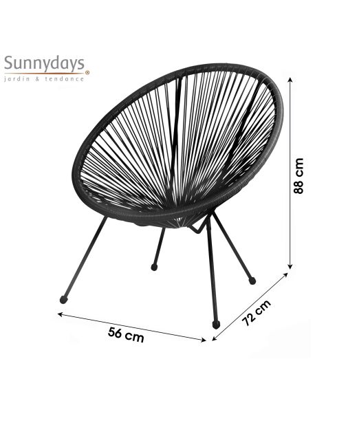 Fauteuil en résine Le cabana noir - D.72