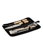 Elite 4-delige set barbecuegereedschap met roestvrijstalen behuizing