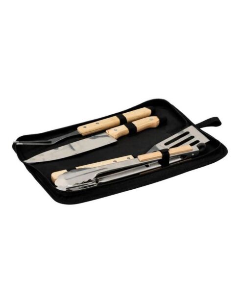 Elite 4-delige set barbecuegereedschap met roestvrijstalen behuizing