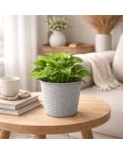 Set aus 2 Kunststoff-Topfdeckeln für Garten und Kunststoff mit Titanrattan-Effekt — D.30 cm