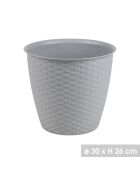 Set aus 2 Kunststoff-Topfdeckeln für Garten und Kunststoff mit Titanrattan-Effekt — D.30 cm