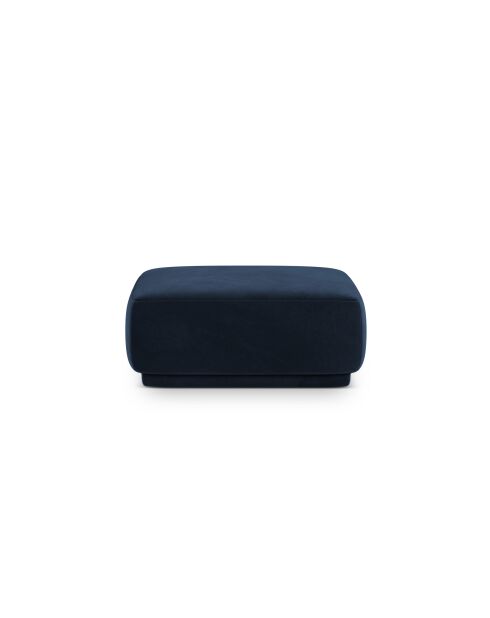 Pouf velours Louis 1 place bleu roi - 90x90x42 cm