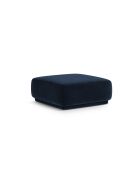 Pouf velours Louis 1 place bleu roi - 90x90x42 cm