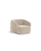 Fauteuil en velours Louis 1 place beige - 93x90x74 cm