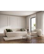 Fauteuil en velours Louis 1 place beige - 93x90x74 cm