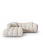 Canapé d'angle gauche modulaire Elise 3 places beige - 238x190x70 cm
