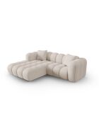 Canapé d'angle gauche modulaire Elise 3 places beige - 238x190x70 cm