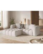 Canapé d'angle gauche modulaire Elise 3 places beige - 238x190x70 cm