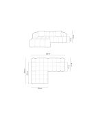 Canapé d'angle gauche modulaire Elise 3 places beige - 238x190x70 cm