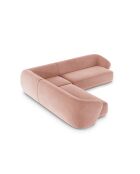 Canapé d'angle symétrique en velours Louis 5 places rose - 256x256x74 cm