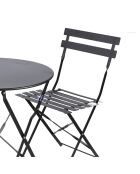 Mistral tuinset van zwart metaal, tafel en 2 klapstoelen - 110x70x70cm/41x45x80cm