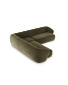 Louis 5-zits groene symmetrische fluwelen hoekbank - 256x256x74 cm