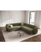 Louis 5-zits groene symmetrische fluwelen hoekbank - 256x256x74 cm